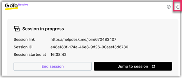 ConnectWise used with GoTo Resolve - session in progress.