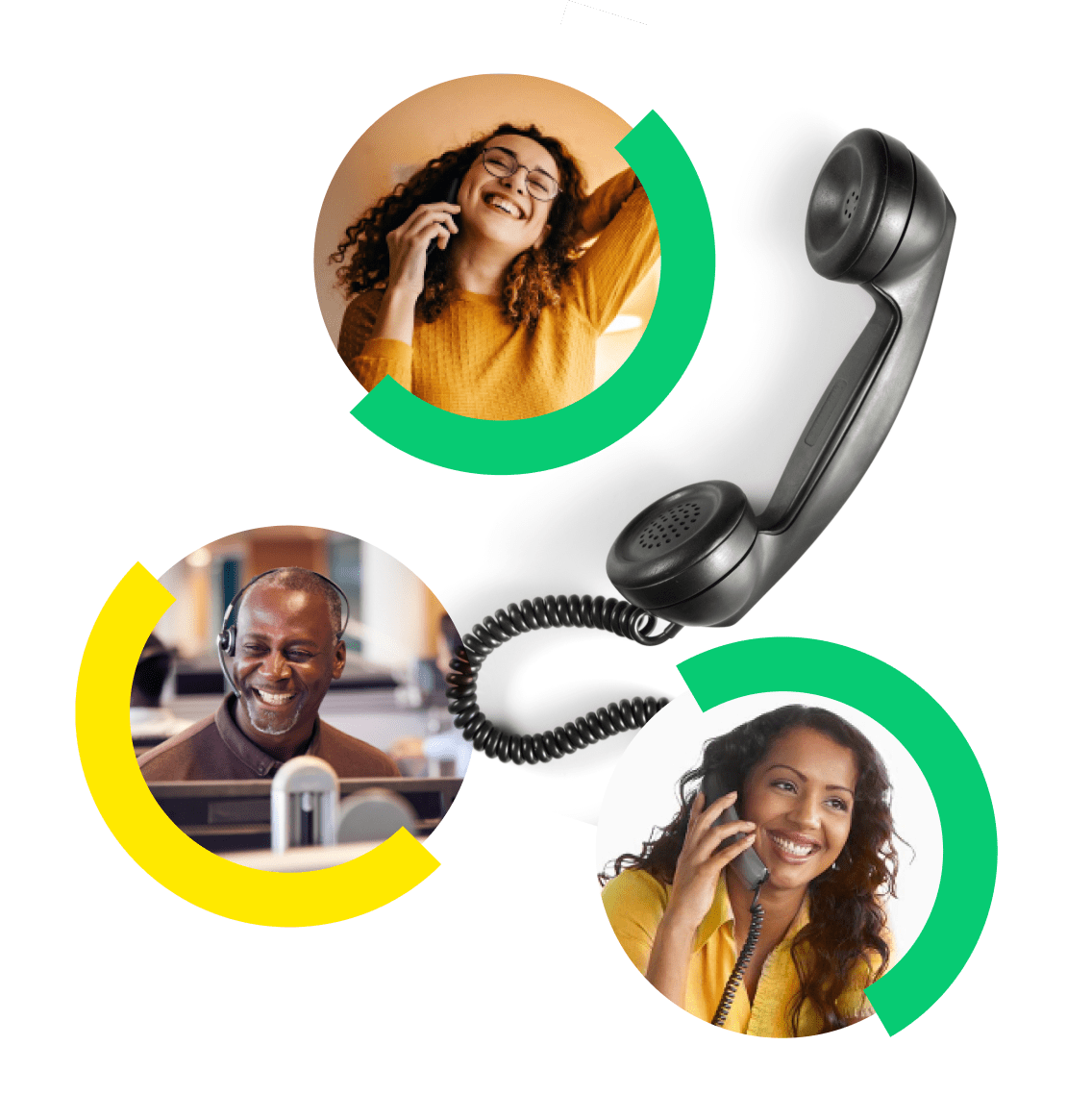 A three way call between agent, customer, and a manager using the call barge mode.