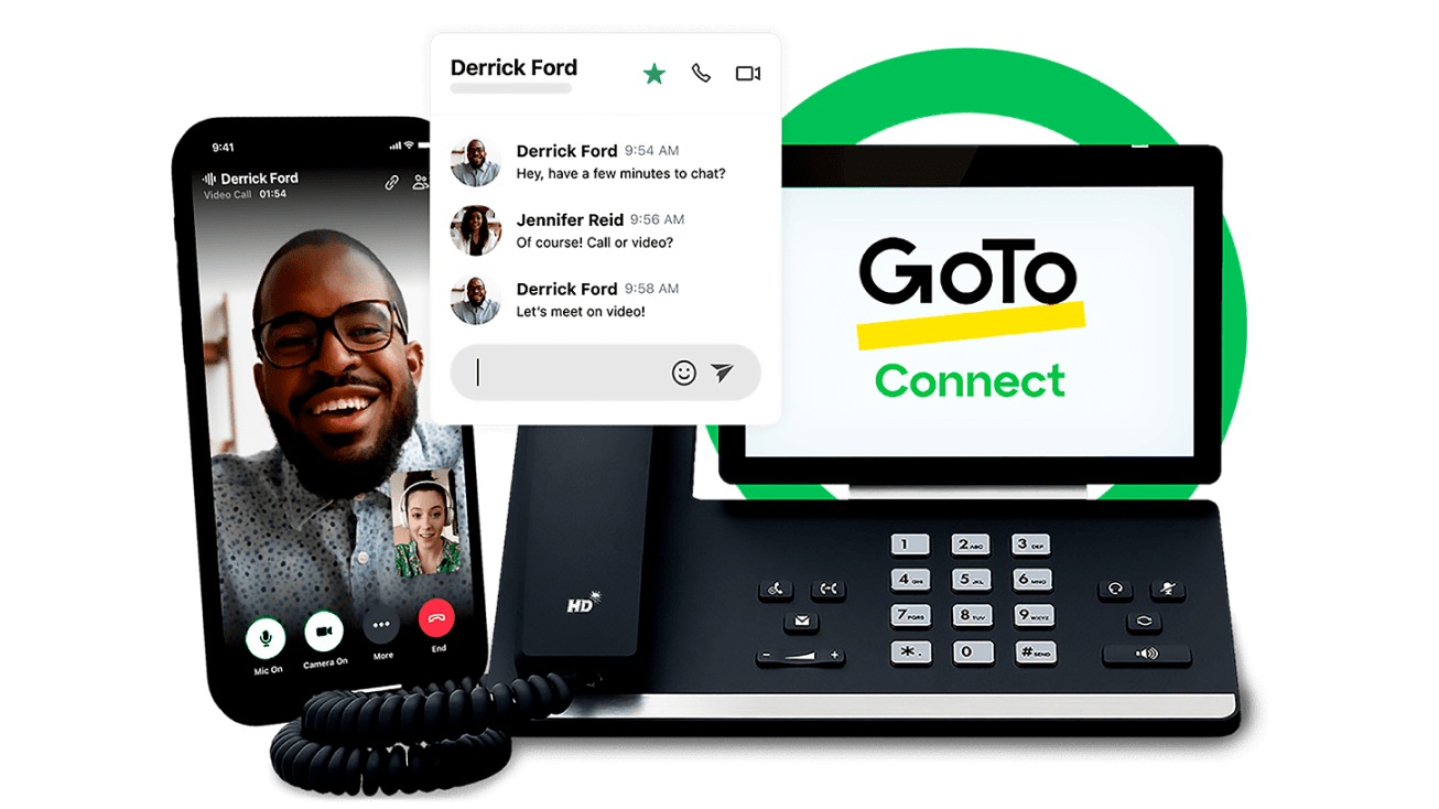 A demonstration of GoTo Connect’s tools for keeping in contact, including the phone application, chat, and phone system integration.