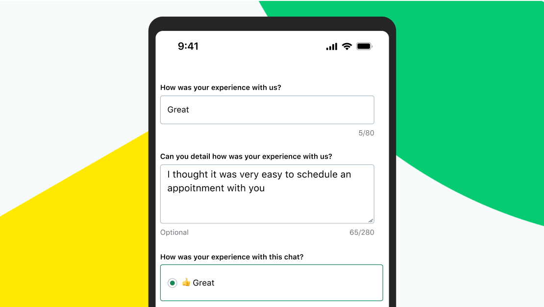 Pantalla de un móvil que muestra una encuesta de opinión con tecnología de GoTo.